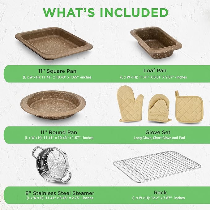 NutriChef 22‑Piece Non‑Stick Ceramic Pots and Pans Set – For All Cooktops Including Induction – PTFE &amp PFAS Free Includes Bakeware &amp Utensils