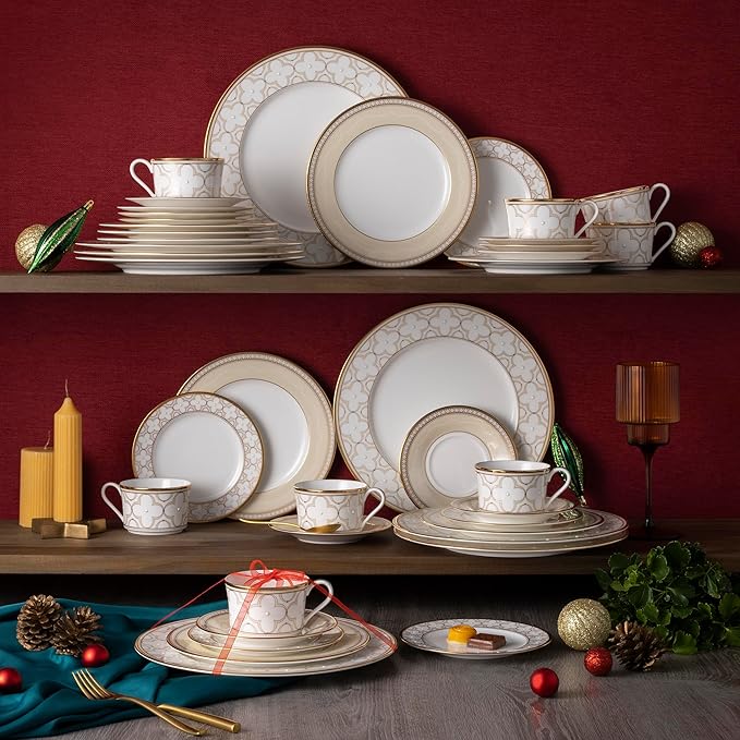 Noritake Trefolio Gold 40-Piece Dinnerware Set Service for 8
