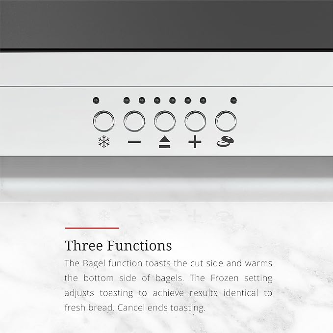 Russell Hobbs TRL9300BKR 2-Slice Glass Accent Long Toaster Black &amp Silver