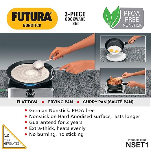 Hawkins Futura Non-Stick Cookware Set 4 Pieces (QS1)
