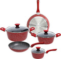 Tognana 5-Piece Aluminium Cookware Set Red Pan and Pad Set