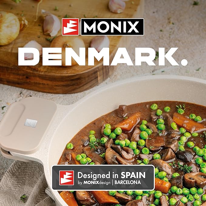 MONIX Denmark | 10 Piece Cookware Set Cast Aluminium with Non-Stick Suitable for All Types of Cookers Including Induction