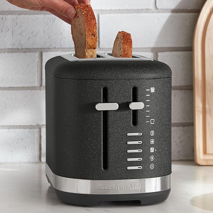 KitchenAid 2 Slice Automatic Toaster with Extra Wide Slots KMT2109BK Cast Iron Black