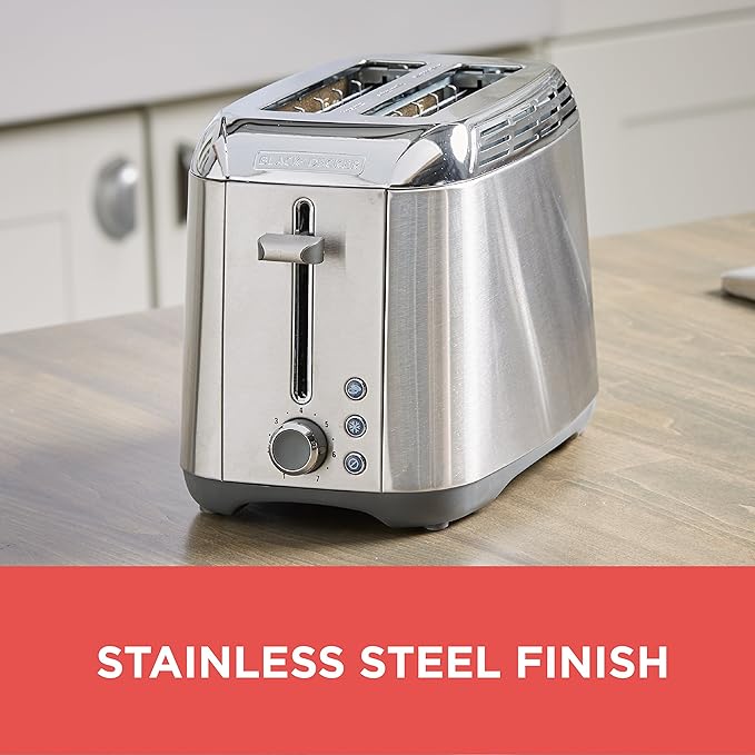 BLACK+DECKER 2-Slice Toaster Rapid Toast Stainless Steel TR3500SD