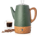 Mixpresso 10 Cup Percolator Coffee Pot Electric Stainless Steel Coffee Percolator Electric With Keep Warm Function Classic Perculator Pot With Removable Basket for Home or Office - Shiny Green