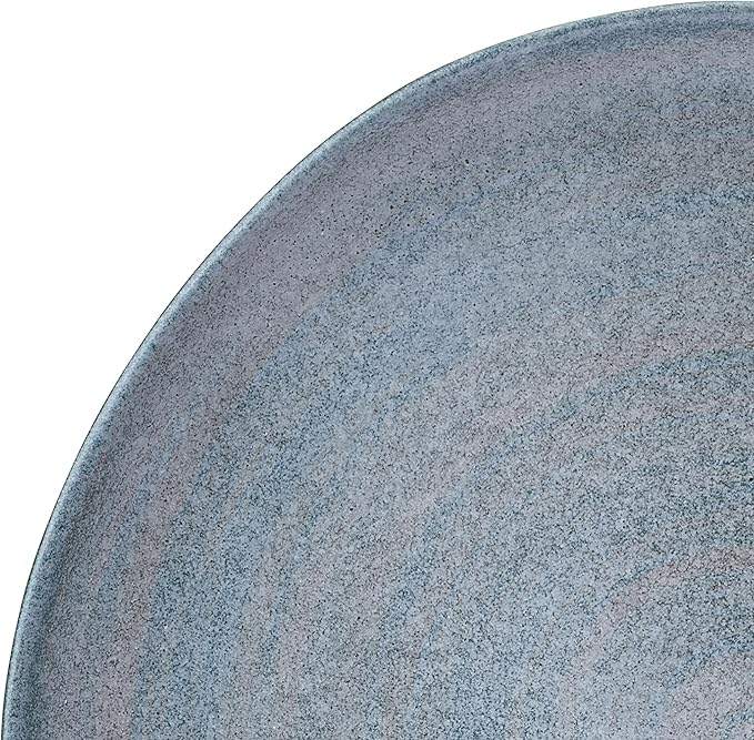 Mikasa Benson 12 Piece Stoneware Dinnerware Set Service for 4 Plate and Bowl Modern with Organic Freeform Shape for Everyday Dining Blue
