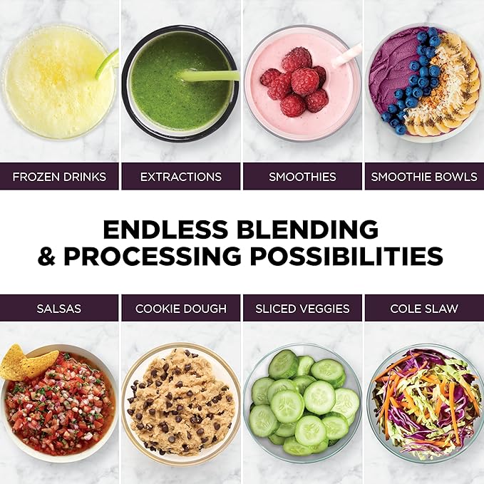 Ninja Kitchen System | All-in-One Food Processor &amp Blender | 8-Cup Bowl &amp (1) 24 oz. To-Go Cup BlendSense Tech | For Smoothies Cookie Dough Salsas Cole Slaw &amp More | 1800 Peak Watt | Bl