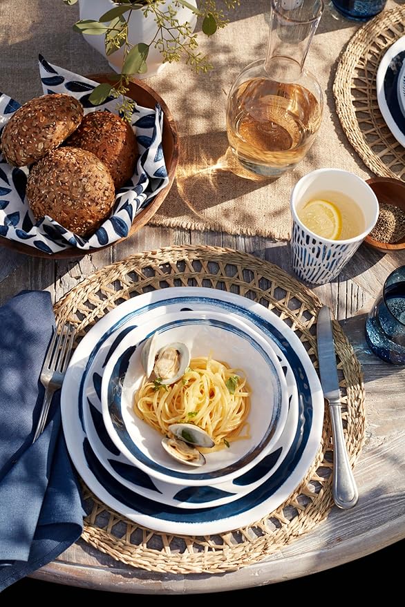Lenox 895324 Blue Bay Melamine 20-Piece Dinnerware Set Lightweight Melamine Material