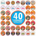 Crazy Cups Flavored Coffee Pods Variety Pack Fully Compatible With All Keurig Flavored K Cups Brewers Coffee Sampler 40 Count