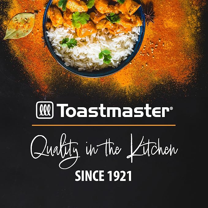 Toastmaster Electric Rice Cooker - Large Capacity for Soups Oatmeal &amp More - Automatic Rice Cooker with Tempered Glass Lid &amp Keep Warm Mode - 10-Cup Black