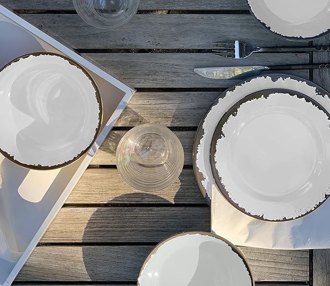 Fox Run Melamine Dinnerware Set Ivory 10