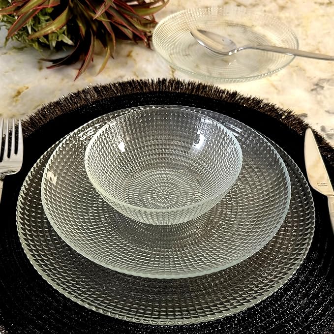HELIOS Clear Glass Dinnerware Set