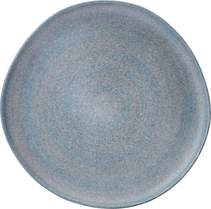 Mikasa Benson 12 Piece Stoneware Dinnerware Set Service for 4 Plate and Bowl Modern with Organic Freeform Shape for Everyday Dining Blue