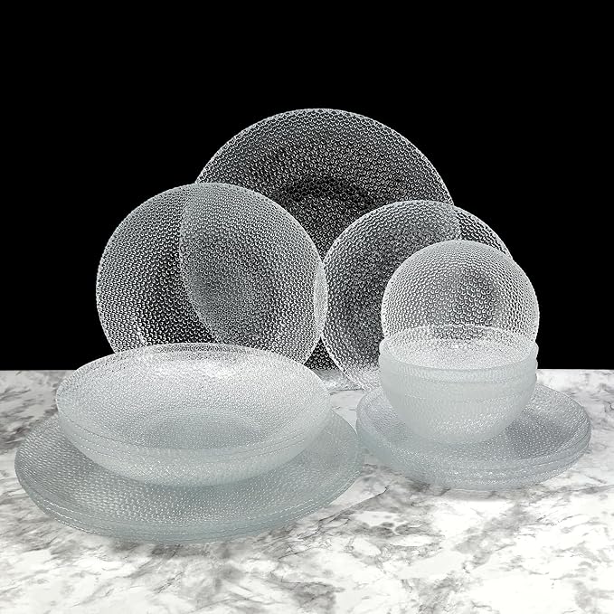 CABANA Clear Glass Dinnerware Set
