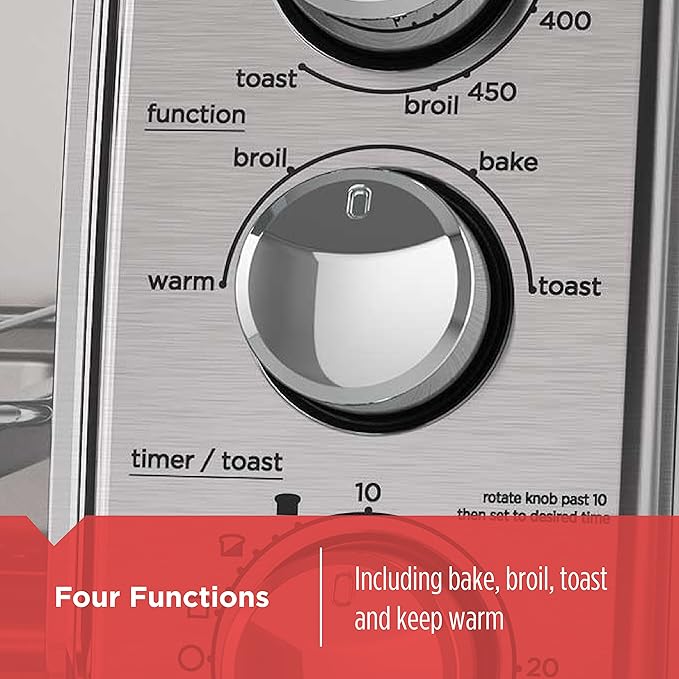 BLACK+DECKER 4-Slice Toaster Oven with Natural Convection Stainless Steel TO1760SS (TO1760SST-1)