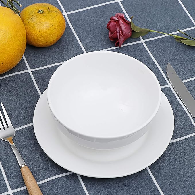 ZENY 18-Piece White Dinnerware Set Service for 6 Dishwasher and Microwave Safe