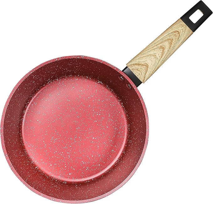 3 Quart Granite Nonstick Saucepan Cookware Set (Induction Compatible) (Canyon Red)