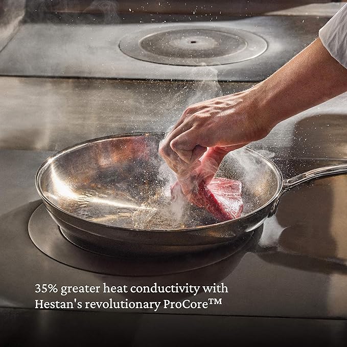Hestan ProBond Luxe 10-Piece Cookware Set Professional Clad Stainless Steel ProCore Tri-Ply Clad Construction Polished Exterior Induction &amp Oven Safe