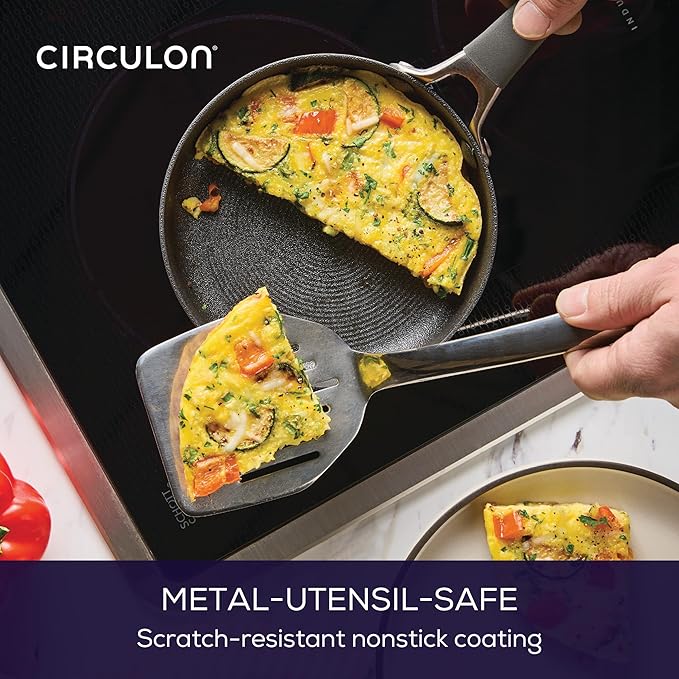 Circulon A1 Series with ScratchDefense Technology Nonstick Induction Mini Frying Pan/Skillet Metal Utensil Safe 6.25 Inch Open Fry Pan - Graphite