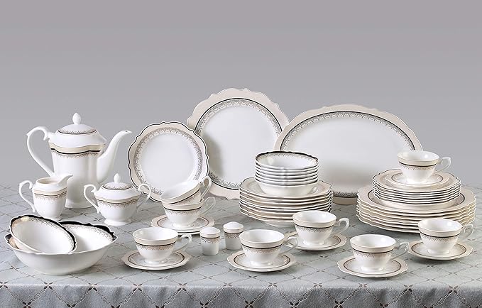 Lorren Home Trends Dalilah Dinnerware Set Navy