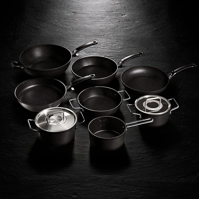 Fissler 156-114-03-000 Pot Set Coating Pot Adamant 3-Piece Set A Stew Pot 7.9 inches (20 cm) Casserole 9.4 inches (24 cm) Saucepan 7.1 inches (18 cm) Stainless Steel Lid Gas Fire/Induction