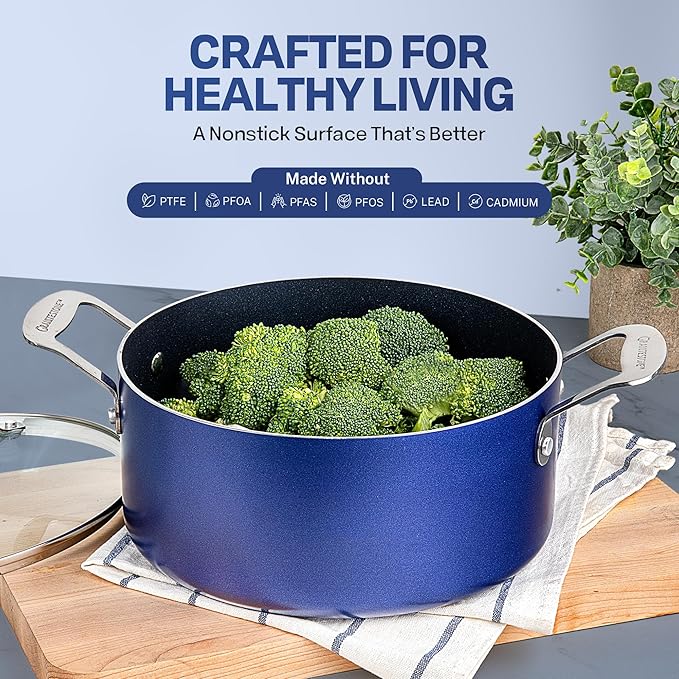 Granitestone 20 Pc Kitchen Pots and Pans Set Non Stick Cookware Set Kitchen Cookware Sets with Cooking Utensils and Bakeware Set Made Without PFOA and PFOS Oven and Dishwasher Safe