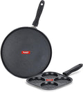 Sumeet NonStick Hopea Cookware Set (Dosa Tawa - 26.5Cm Dia + Mini Multi Snack Maker - 4 Cavity -19.5cm)