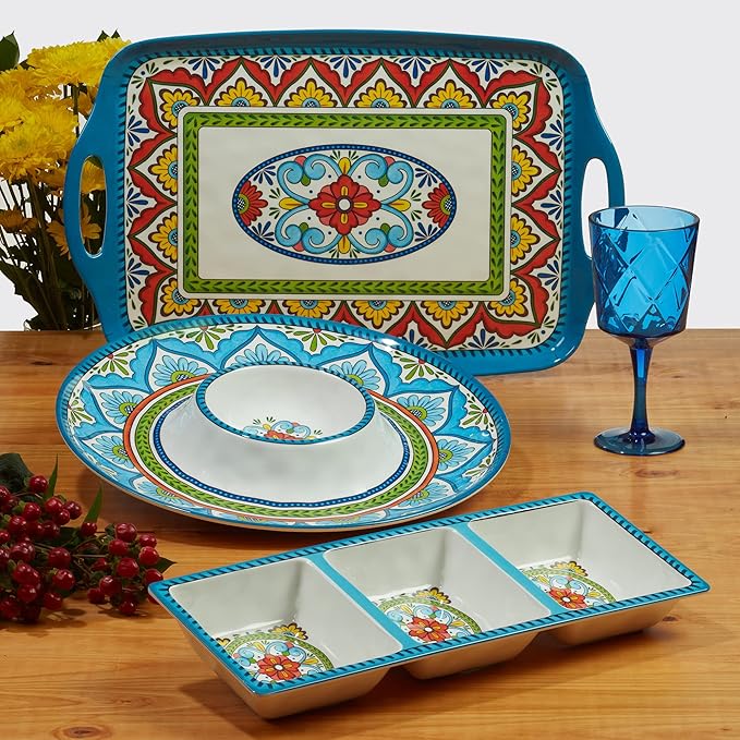Certified International Seville 12 Piece Melamine Dinnerware Set Service For 4