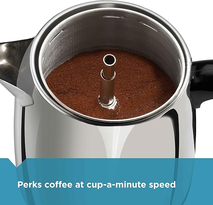 Farberware Electric Coffee PercolatorStainless Steel BasketAutomatic Keep WarmNo-Drip Spout8 Cup(Pack of 6)