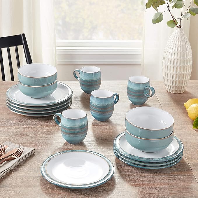 Denby 16-Piece Azure Coast Dinner Set Set of 4