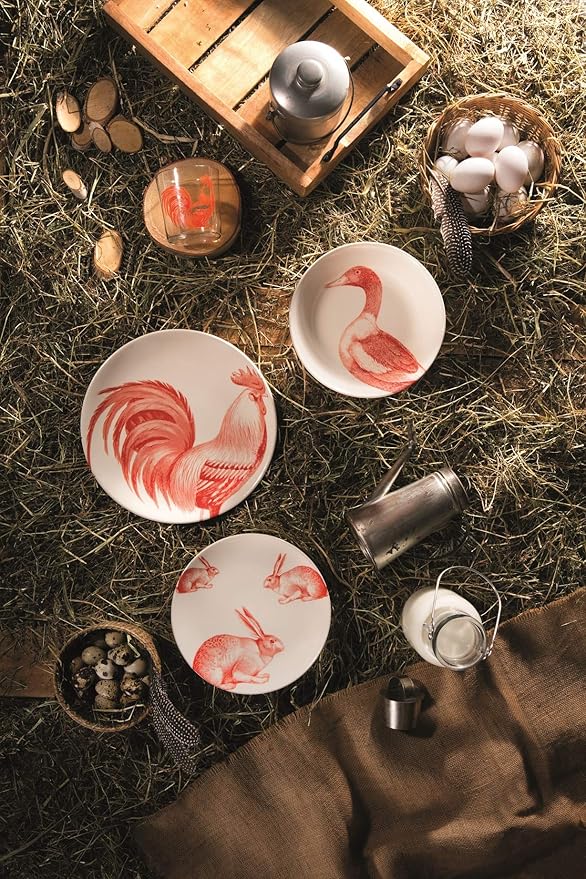 Excelsa Flora &amp Fauna Dinner Set Ceramic Multicoloured