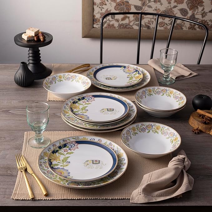 Noritake Tusker Garden 12-Piece Dinnerware Set Service For 4