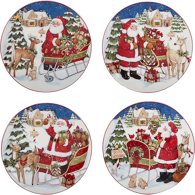 Certified International Santa's Workshop 16 Pc. Dinnerware Set Service for 4