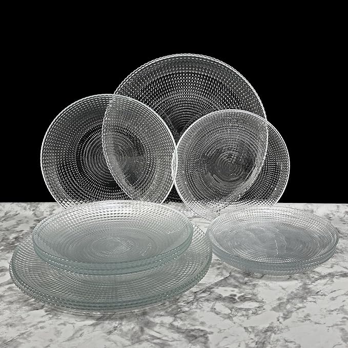 Helios Glass Dinnerware Set Set of 18 pcs Clear