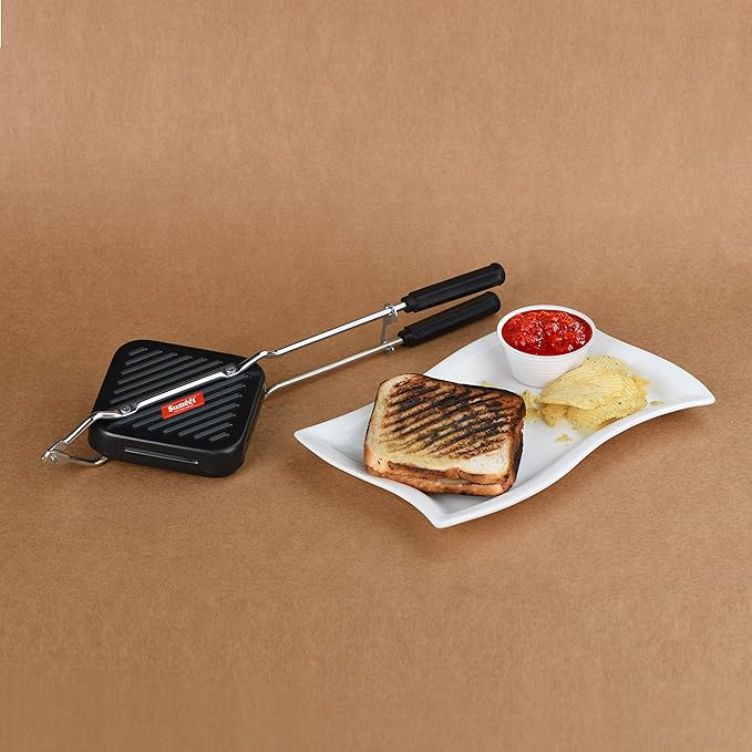 Sumeet Nonstick Grill Gas Sandwich Toaster 14cm Black