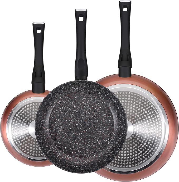 Pack of 3 Pans Diameter 20/24 and 28 cm + Set of 3 Kitchen Utensils