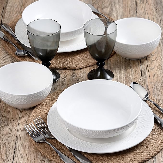 Pfaltzgraff Haisley 12-Piece Dinnerware Set White