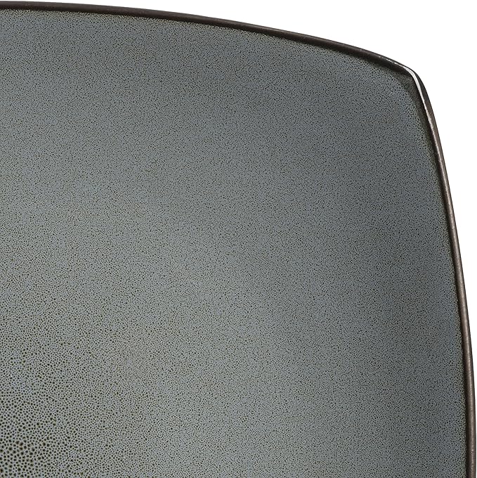 Gibson Elite Soho Lounge Square Reactive Glaze Stoneware Dinnerware Set Service for 4 (16pc) Eclipse