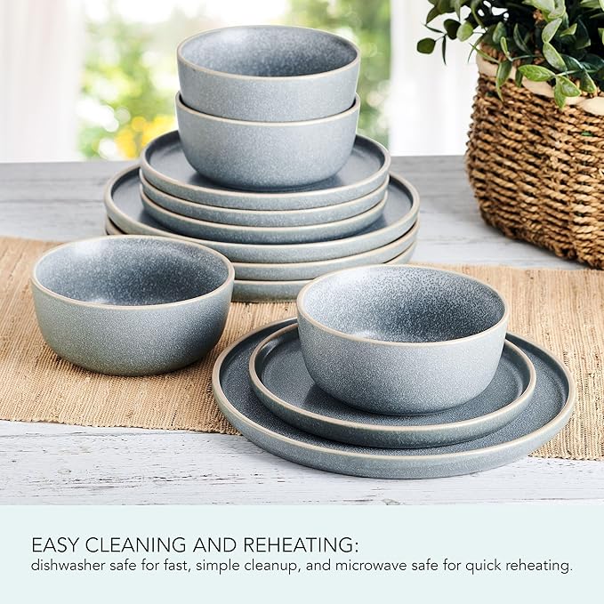Pfaltzgraff Victoria 12 Piece Dinnerware Set Servie for 4 Blue