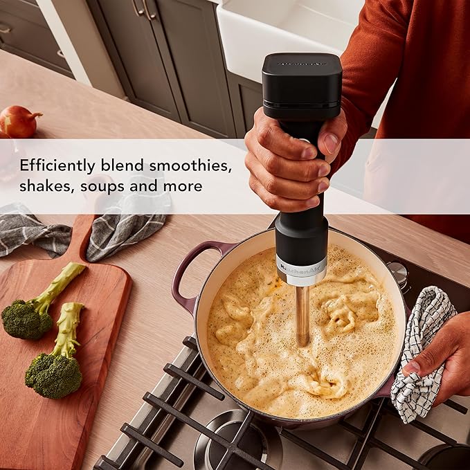 KitchenAid Go Cordless Hand Blender with Accessories - battery sold separately KHBRV05 Black Matte