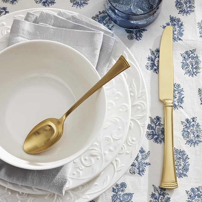 Lenox 851746 Opal Innocence Carved 16-Piece Dinnerware Set
