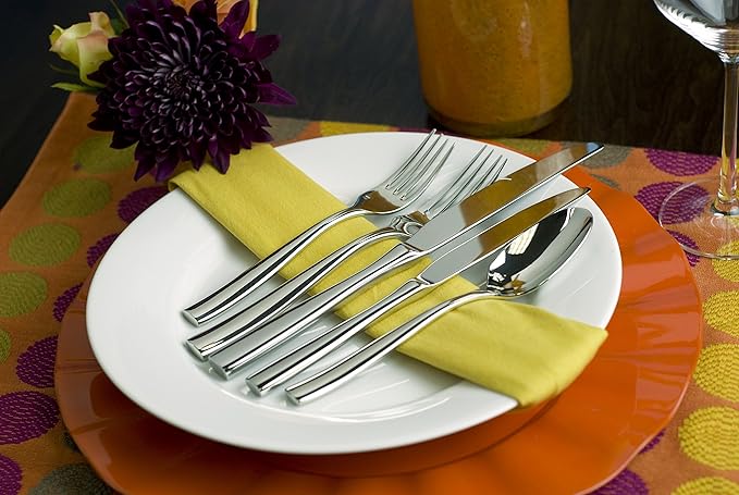 Fortessa Lucca 18/10 Stainless Steel Flatware 20 Piece Place Setting Service for 4