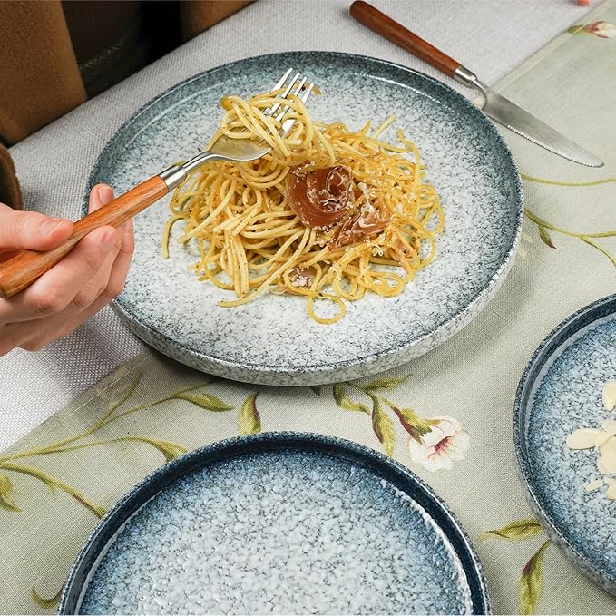 Ceramic Dinnerware Sets 12 Pieces Plates and Bowls Sets Chip and Crack Resistant Service for 4 Marble