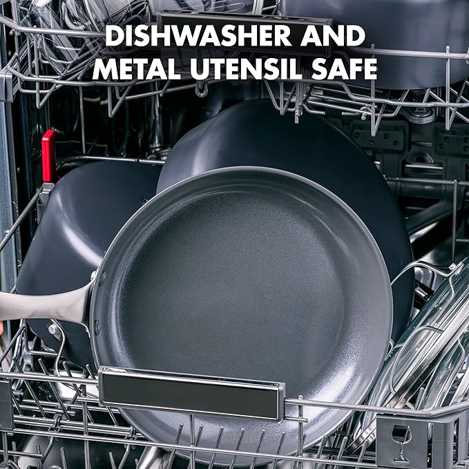 GreenPan Canterbury 10 Piece Cookware Pot and Pans Set Hard Anodized PFAS-Free Healthy Ceramic Nonstick Stainless Steel Handles Versatile Cooking Essentials Dishwasher &amp Oven Safe Clay