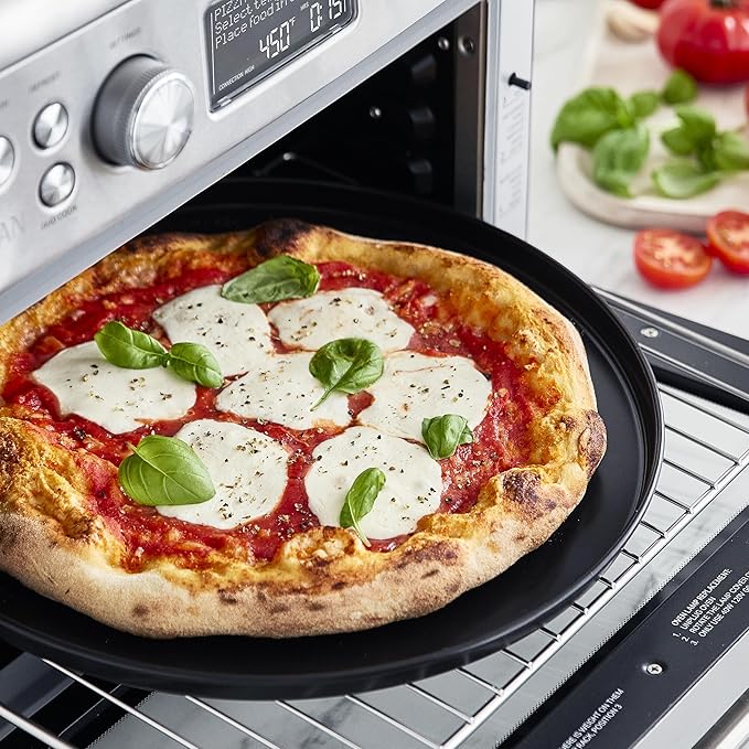 GreenPan 13-in-1 Elite Countertop Convection Oven and Air Fryer PFOA and PFAS-Free Ceramic Tray and Pizza Pan Adjustable Racks Multifunction Presets Toaster Bake Broil Roast Stainless Steel