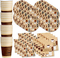 Coffee Birthday Party Supplies Set Plates Napkins Cups Tableware Kit for 16