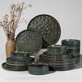 HaWare Dinnerware Sets 18-Piece Plates and Bowls Set Stoneware Dish Set for 6 Ceramic Dinnerware for Home Restaurant Chip and Scratch Resistant Microwave and Dishwasher Safe Reactive Moss Green