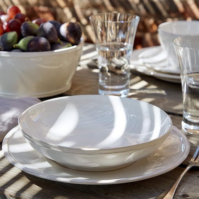 Casafina Stoneware Ceramic Dish Fontana Collection 5-Piece Dinnerware Set (Service for 1) White