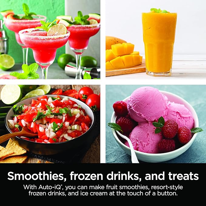 Ninja Professional Plus Blender | Max Power Smoothie Blender Ice Cream Maker Frozen Drink Mixer &amp Margarita Machine | 3 Auto IQ™ Presets 1400 W 72oz Total Crushing Pitcher | Dark Grey BN701
