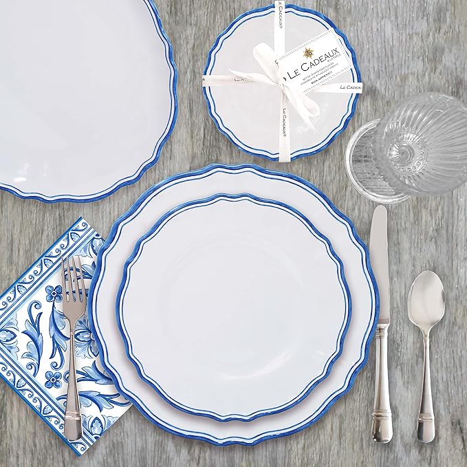 Le Cadeaux 18 Piece Luxury Melamine Dinnerware Set Service for 6 Maison